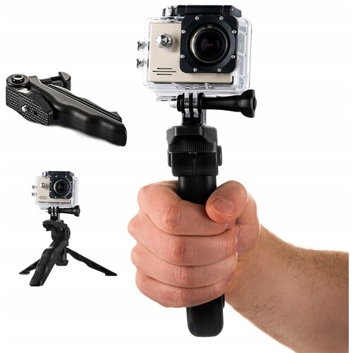 HURTEL UCHWYT Z MINI STATYWEM DO KAMER SPORTOWYCH GOPRO SJCAM CZARNY, (22007509) Cene