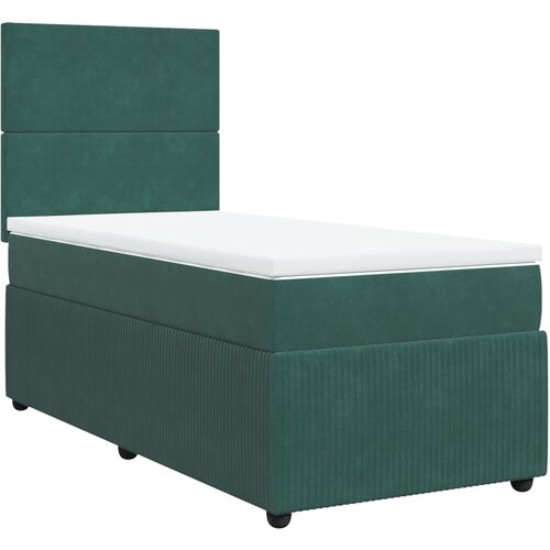Maison Chic Box spring postelja - Vzmetna postelja z vzmetnico temno zelena 80x200 cm žamet SL10620, (21905914) Cene