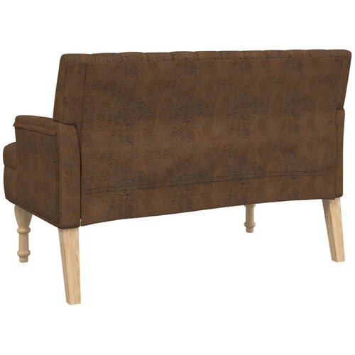  Klupa s naslonom smeđa 113x64,5x75,5 cm umjetna bru&amp;scaron;ena koža Slike