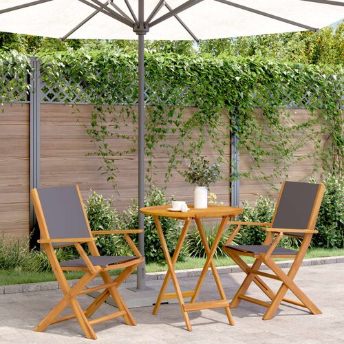 VidaXL 3-dijelni bistro set od tkanine i masivnog drva antracit Slike