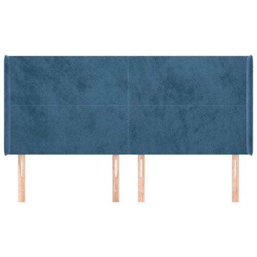  Uzglavlje s u&amp;scaron;ima tamnoplavo 203x16x118/128 cm bar&amp;scaron;unasto Slike