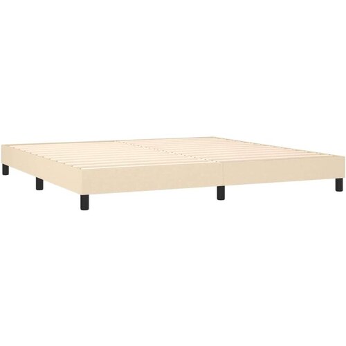  S oprugama i madracem krem 200 x 200 cm od tkanine Slike