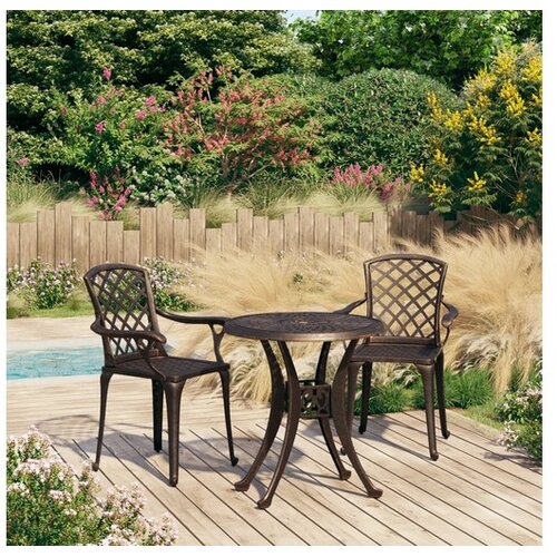  3-dijelni bistro set od lijevanog aluminija brončani Cijene