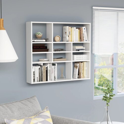 vidaXL Zidna polica bijela 90 x 16 x 78 cm od iverice Cijene
