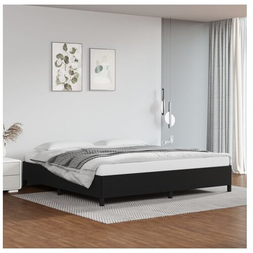  Posteljni okvir črn 200x200 cm umetno usnje Cene