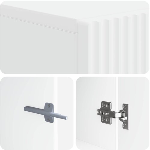  LED TV kabinet Bijela Konstruirano drvo Slike