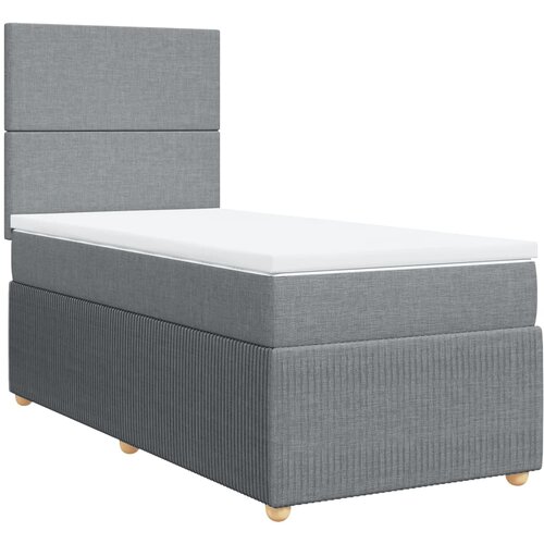 Maison Chic Box spring postelja - Vzmetna postelja z vzmetnico svetlo siva 90x200 cm blago SL4953, (21906560) Cene