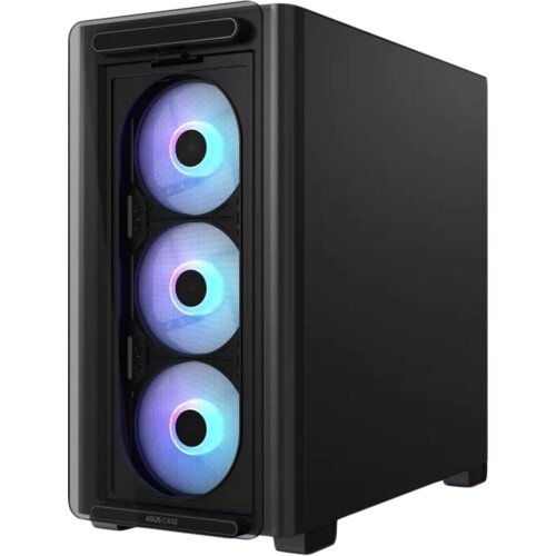 Asus A23 PLUS microATX računalni&amp;scaron;ko ohi&amp;scaron;je, kaljeno steklo, &amp;scaron;tirje 120mm ARGB ventilatorji, podpora za BTF osnovne plo&amp;scaron;če, črno - 90DC00K0-B19010 Slike