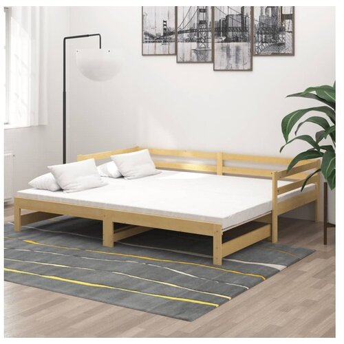  Dnevni ležaj na izvlačenje masivna borovina 2 x (90 x 200) cm Cijene