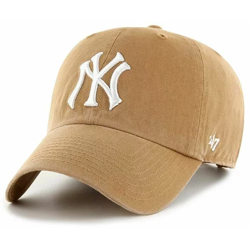 47 Brand Pamučna kapa sa šiltom MLB New York Yankees boja: bež, s aplikacijom