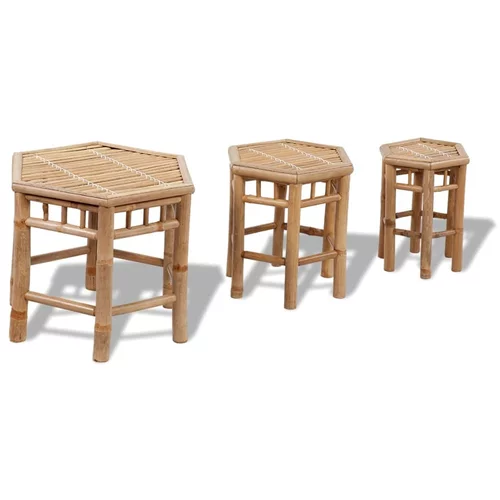 vidaXL Vrtni stolci 3 kom od bambusa