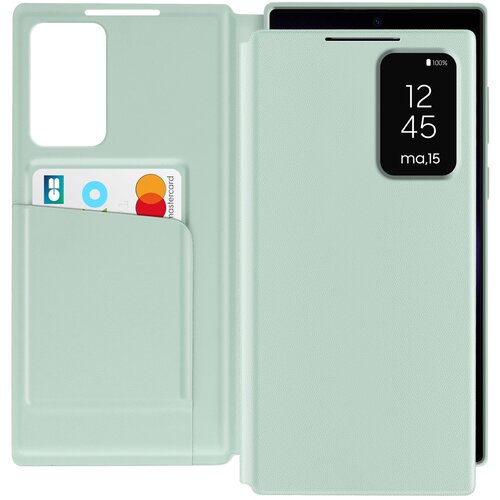 AVIZAR Usnjeno ohišje za Galaxy S23 Ultra Display Window Card Holder, Svetlo zelena, (5000012175) Cene