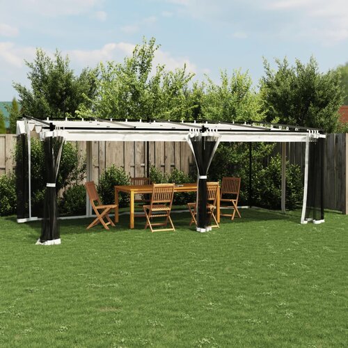 vidaXL Paviljon z mrežastimi stenami krem 6x3 m jeklo Cene