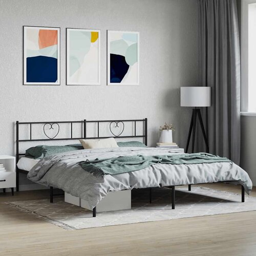  Metalni okvir za krevet s uzglavljem crni 180x200 cm Cijene