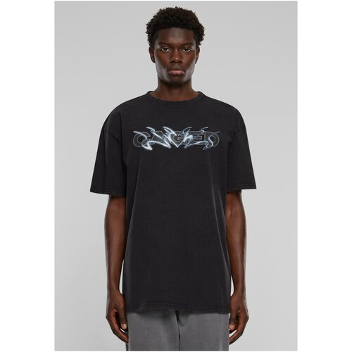 MT Upscale Men's Cagedchrome Acid Heavy Oversize T-Shirt - Black Slike
