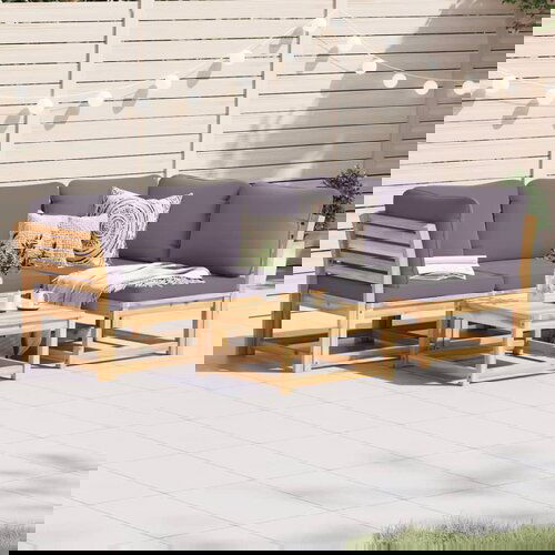  5-dijelna vrtna garnitura od masivnog drva bagrema s jastucima Slike
