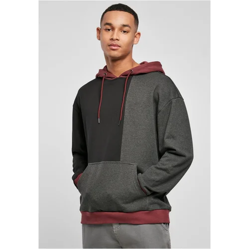 Urban Classics Oversized Color Block Hoody black/charcoal