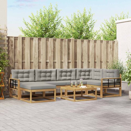  Set vanjskih sofa 7 kom. Bijela i svjetlosiva Cene