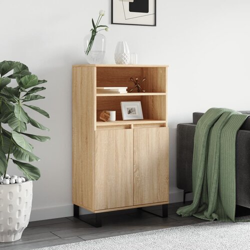  Visoka komoda hrasta sonome 60x36x110 cm od konstruiranog drva Slike