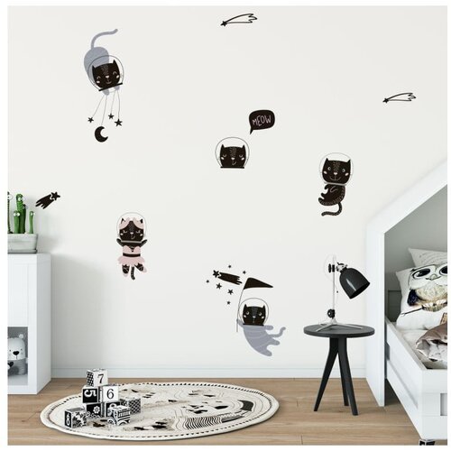 Ambiance Komplet otroških stenskih nalepk Scandinavian Animals Cosmonaut Cats Cene