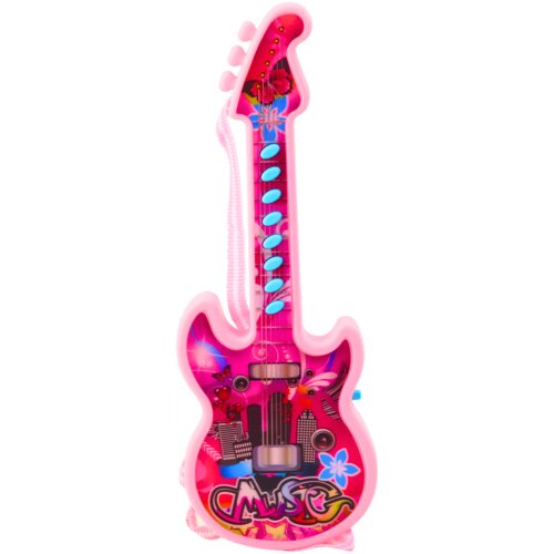  Električna gitara za djecu sa melodijama i solmizacijskim rasponom - roza Slike