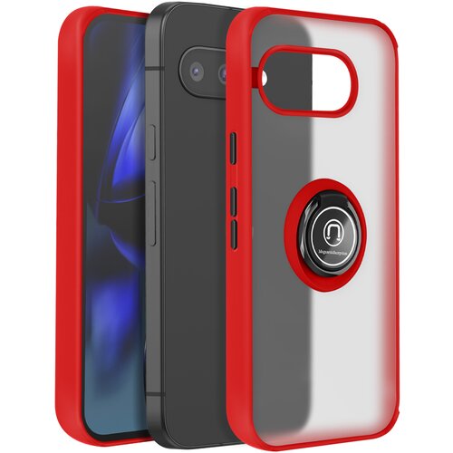 AVIZAR Ovitek za Google Pixel 9a Magnetni obroč Prozoren hrbet, Rdeča, (5000015183) Cene