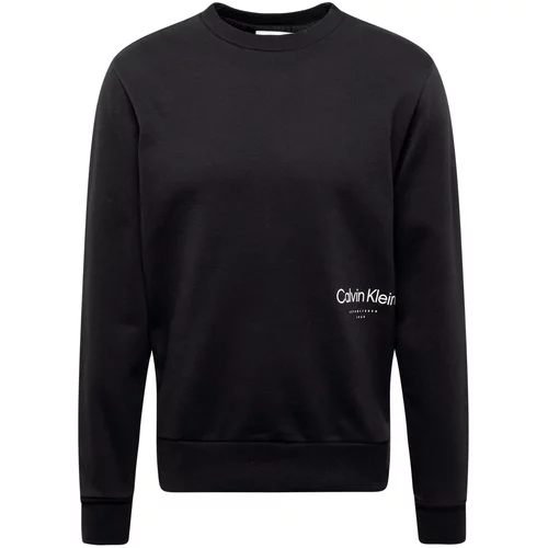 Calvin Klein Sweater majica 'OFF PLACEMENT' crna / bijela