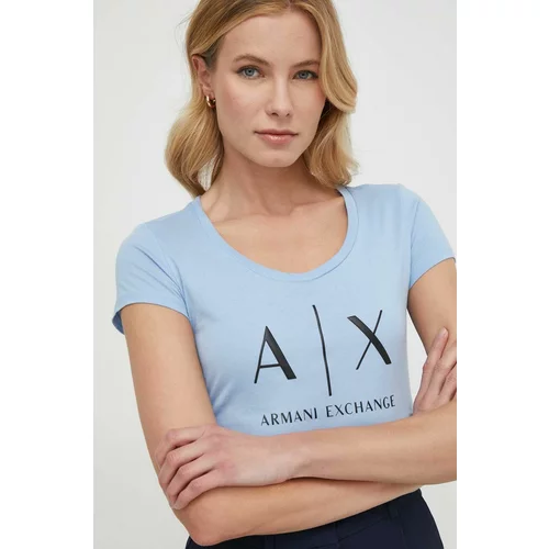 Armani Exchange Pamučna majica za žene, boja: bijela