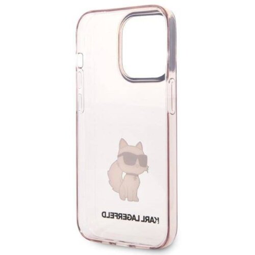 Karl Lagerfeld KLHCP14XHNCHTCP za&amp;scaron;čita ovitek za iphone 14 pro prozorno roza - iml nft choupette logo Slike