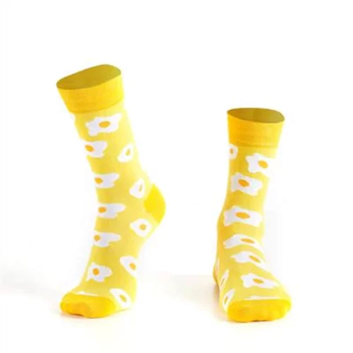 Fasardi Yellow women's socks with eggs