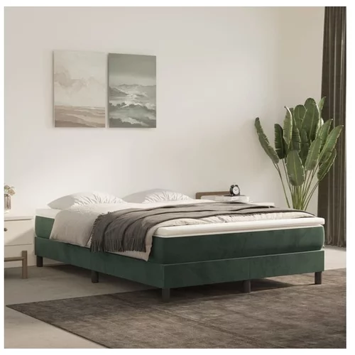  Box spring posteljni okvir temno zelen 140x190 cm žamet