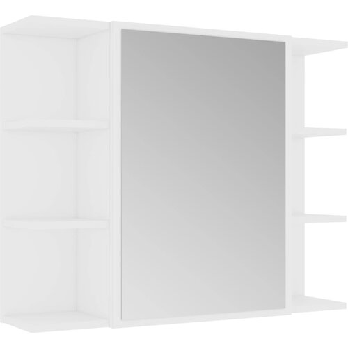 Maison Chic Kopalniška omarica - Kopalniški kabinet z ogledalom bela 80x20,5x64cm inženirski les, (21794825) Cene