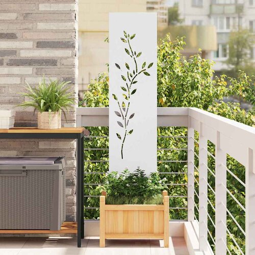 vidaXL Dekorativna ploča za vrt Bijela 32 x 140 cm Cijene