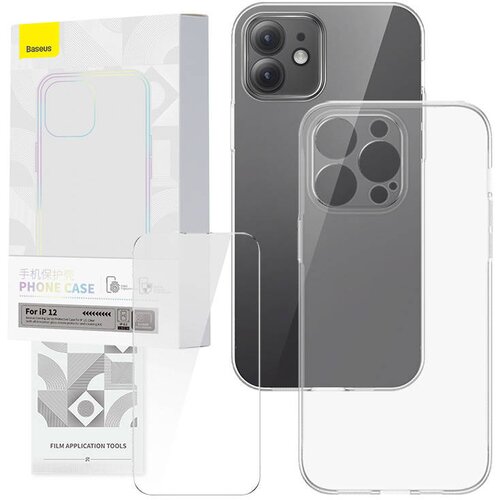 Baseus Corning za&amp;scaron;čitni komplet prozornega ohi&amp;scaron;ja in kaljenega stekla za iPhone 12, (20756106) Slike