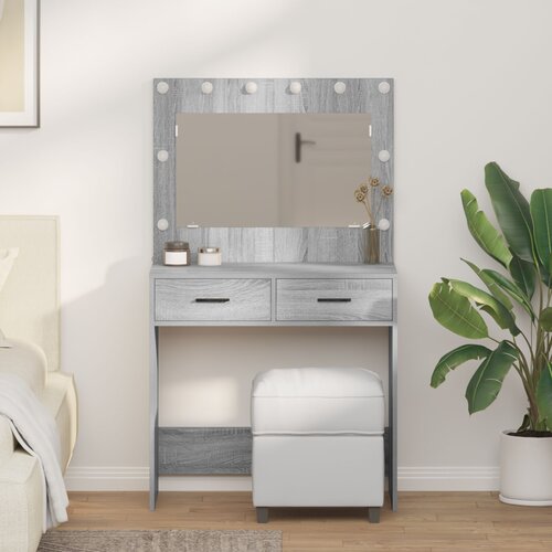 VidaXL Siva sonoma Konstruirano drvo 78.5 x 41 x 135 cm Toaletni stol Slike