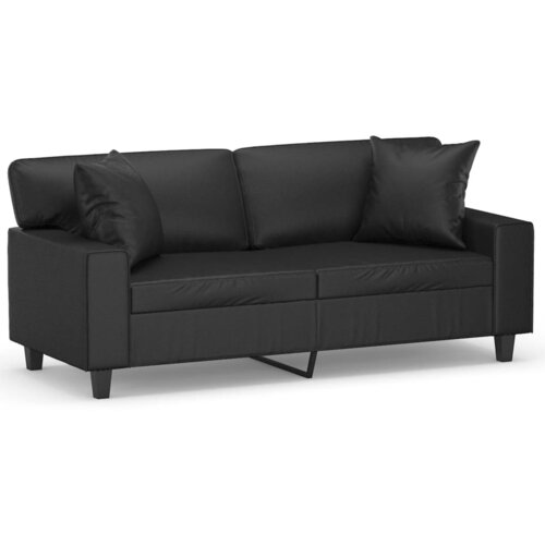 Maison Chic kavč - Sofa - Kanape dvosed z okrasnimi blazinami črn 140 cm umetno usnje, (21727977) Cene