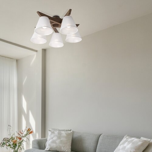  Brilagi - LED Prislonjen luster ANTHONY 5xE14/40W/230V hrast orah/bela Slike