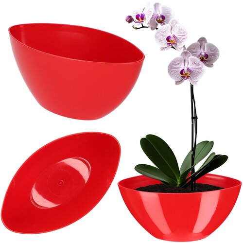 KADAX cvetlični lonec 21 cm ovalni plastični rdeč, (5000353289) Cene