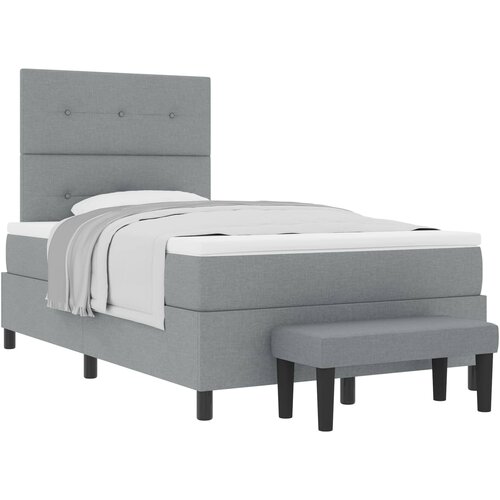  Krevet s opruga kutije Svijetlo siva 120 x 190 cm tkanina Slike