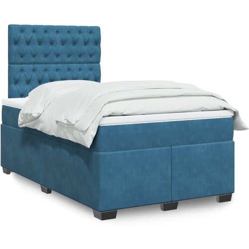  The Living Store Box spring postelja z vzmetnico modra 120x190 cm žamet - Box Spring Postelja, (21514836) Cene