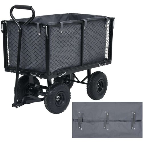 vidaXL Podloga za vrtni voziček temno siva 86x46x41 cm blago Cene