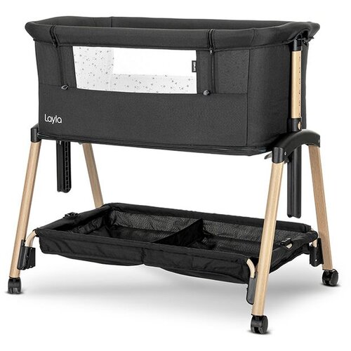 Lorelli Layla dječji krevetić 2u1, Black/Wooden Cijene