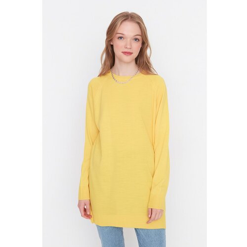 Trendyol Yellow Crew Neck Knitwear Sweater Cene