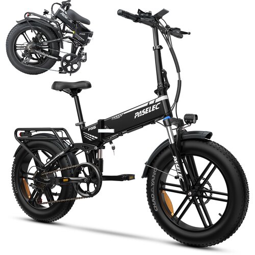 Paselec Zložljivo električno kolo PX6, 20&amp;rdquo; FatBike, 48V 12Ah baterija, črno, (5000255738) Slike
