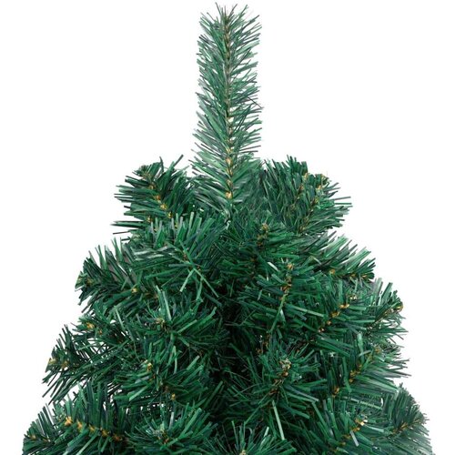 vidaXL Polovična novoletna jelka s stojalom zelena 120 cm PVC Cene