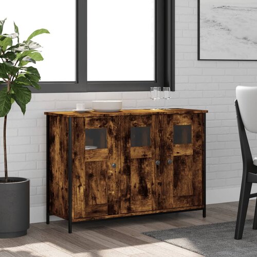 vidaXL Komoda dimljeni hrast 100x35x70 cm inženirski les Cene