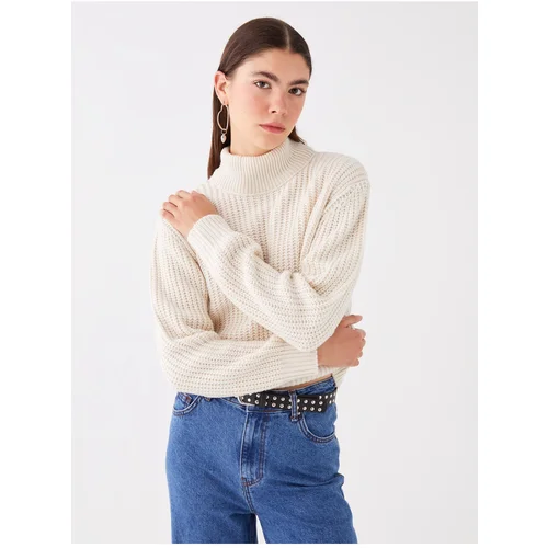 LC Waikiki Half Turtleneck Patterned Long Sleeve Women's Knitwear Sweater