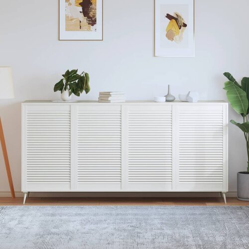vidaXL vrata za omarico z letvicami 4 kosi bela 99,3x59,4 cm borovina Cene