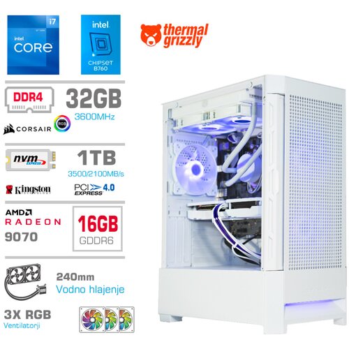 MEGA Računalnik MT S8 i7-12700K/RX9070/32GB/1TB-4.0/750W/Brez OS/bela RGB + Estetski napajalni kabli [Vijolična / Bela], (22097691) Cene