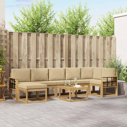  Set vanjskih sofa 8 kom. Bijela i bež Poliester Cijene